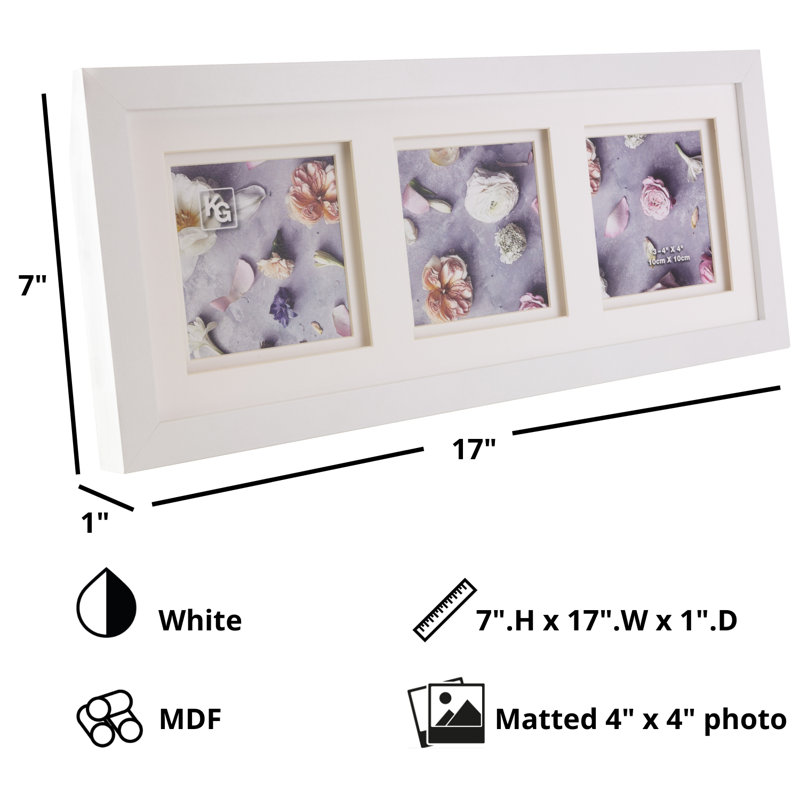 Cadre photo double tapis Fien, Blanc