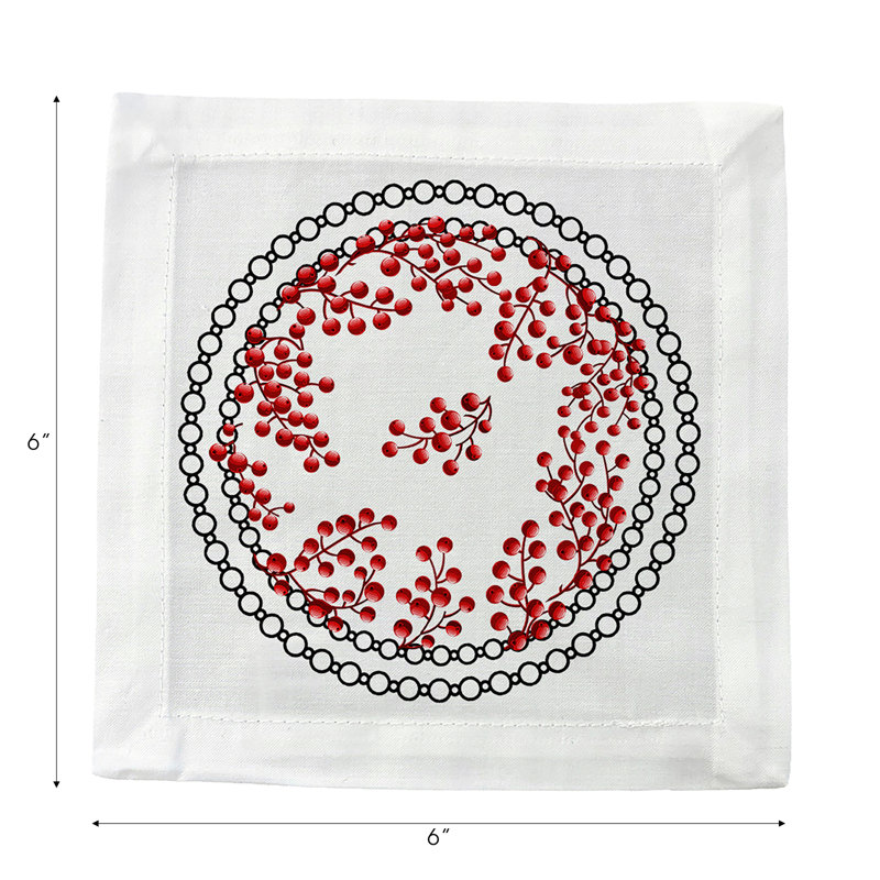 Square Napkins, Red White