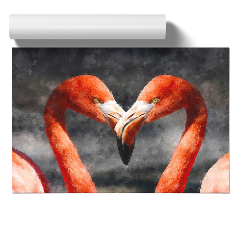 Pink Flamingo Painting - Frameless Print, 21cm H x 30cm W x 0.1cm D