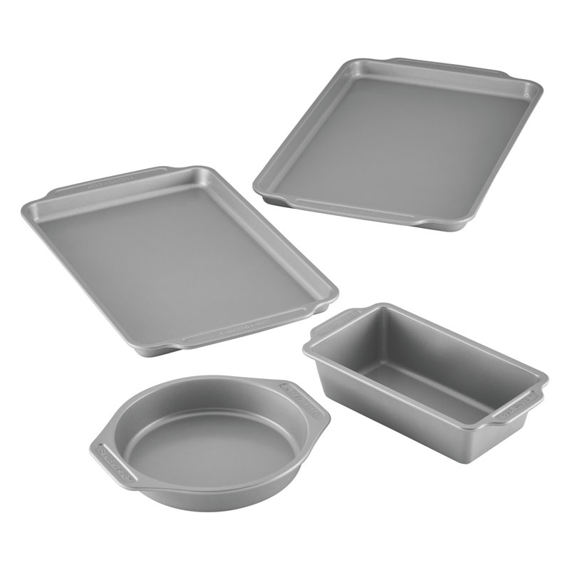 Farberware Nonstick Baking Pans / Bakeware Set, 4 Piece, Gray