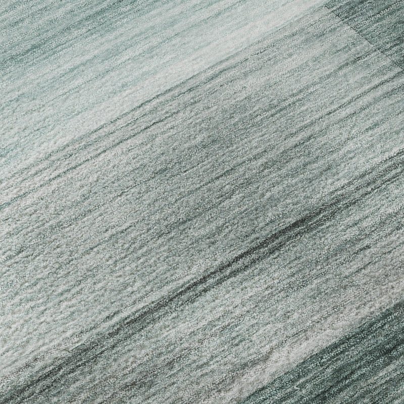 Premium Machine Washable Mayfield AMF2082 Striped Rug, Teal, 2'6" x 3'10"