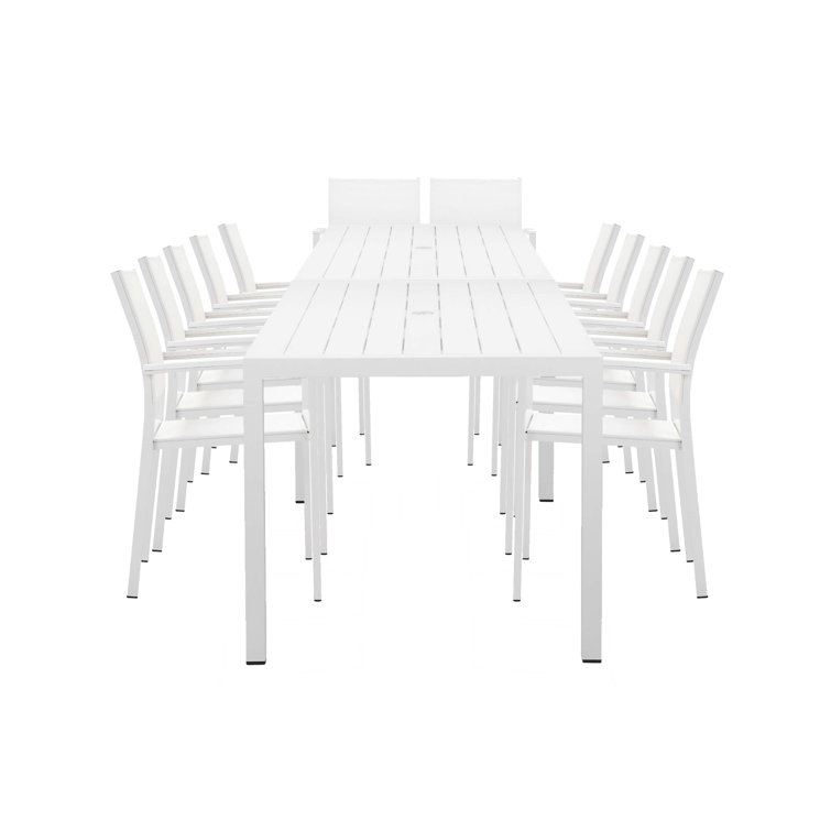 Aynura 12 - Person Metal Patio Dining Set with Rectangular Table