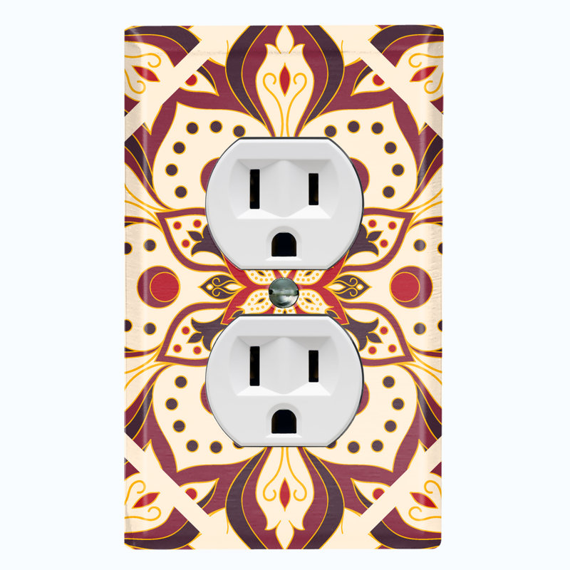 Patterned 1 - Gang Duplex Outlet Standard Wall Plate