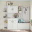 Armoire de vestibule multifonctionnelle gauche-droite avec 4 crochets-129045961