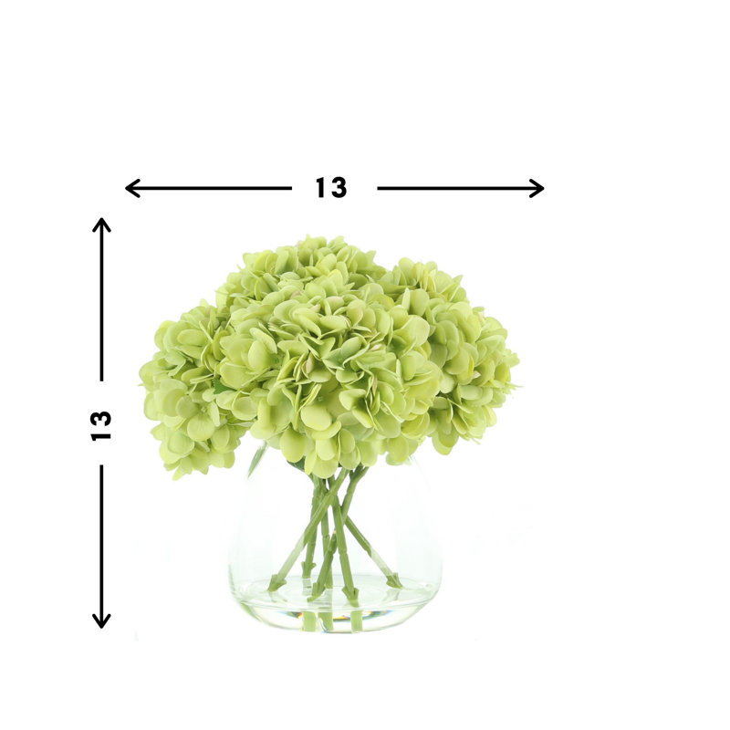 Hydrangea Bouquet In Vase, Green