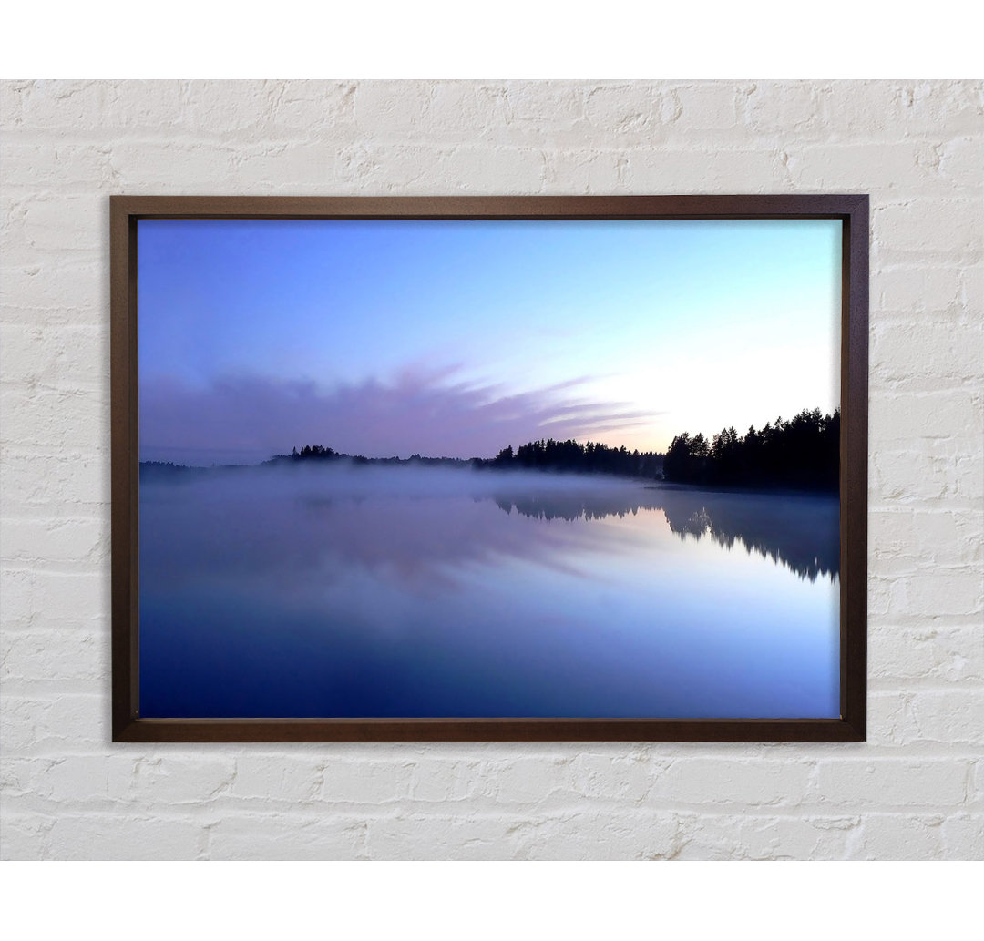 Tranquil Blue Morning Lake - Einzelner Bilderrahmen Kunstdrucke auf Leinwand