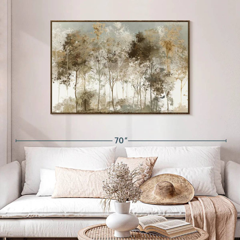 Forêt noire luxuriante, 46 po x 31 po, Cadre flottant noyer