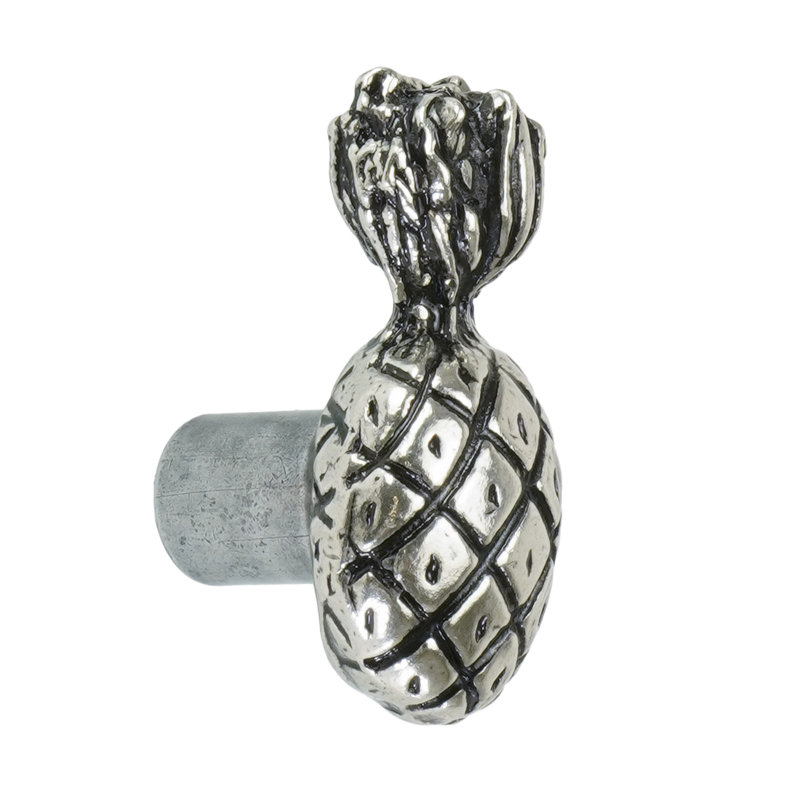 Tropical pineapple knob in Antique Brass, Silver