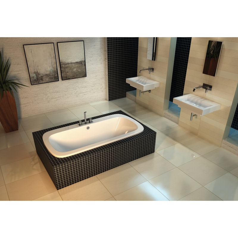 Skagen 66" x 36" Drop In Soaking Acrylic Bathtub, White