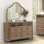 Commode de style contemporain simple en bois massif avec placage en chêne rustique et dossier en queue d'aronde