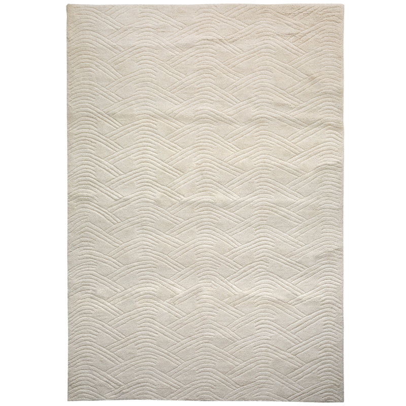 Tapis crème tissé à la main, Rectangle 9 pi 10 po x 13 pi 1 po