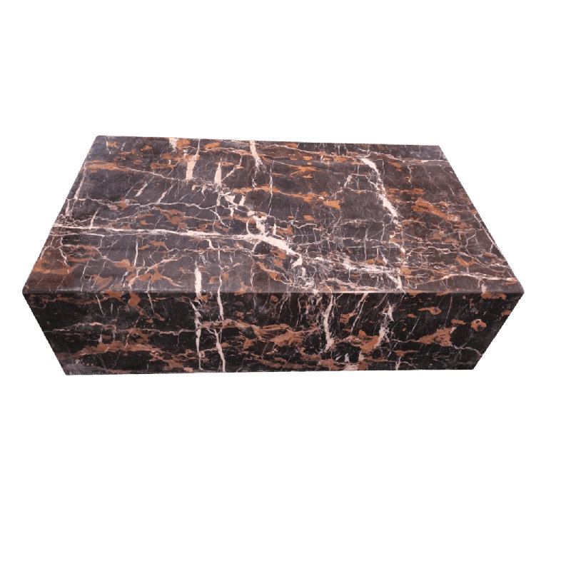 Table basse bloc de marbre véritable - marbre doré Portoro