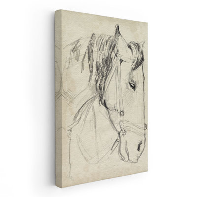 «Horse in Bridle S croquis I», reproduction d'art sur toile