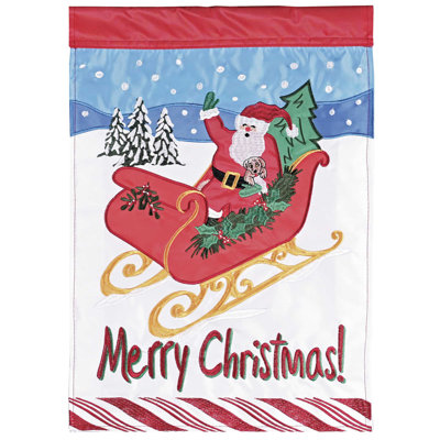 Drapeau de jardin, traîneau de Noël