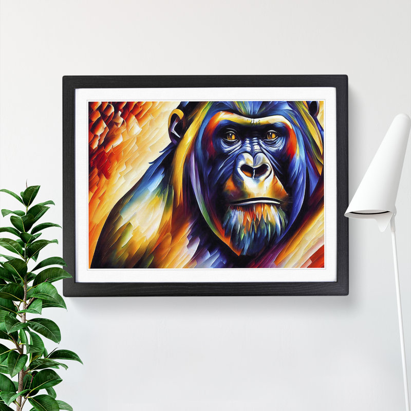 Gorilla Vol.4 Abstract - Single Picture Frame Print, Black Framed, 46cm H x 64cm W x 2cm D