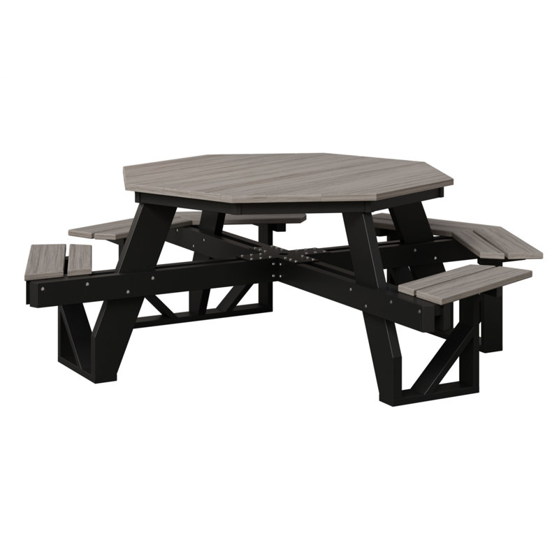 Table de pique-nique Ada, Driftwood Gray Top/Black Base