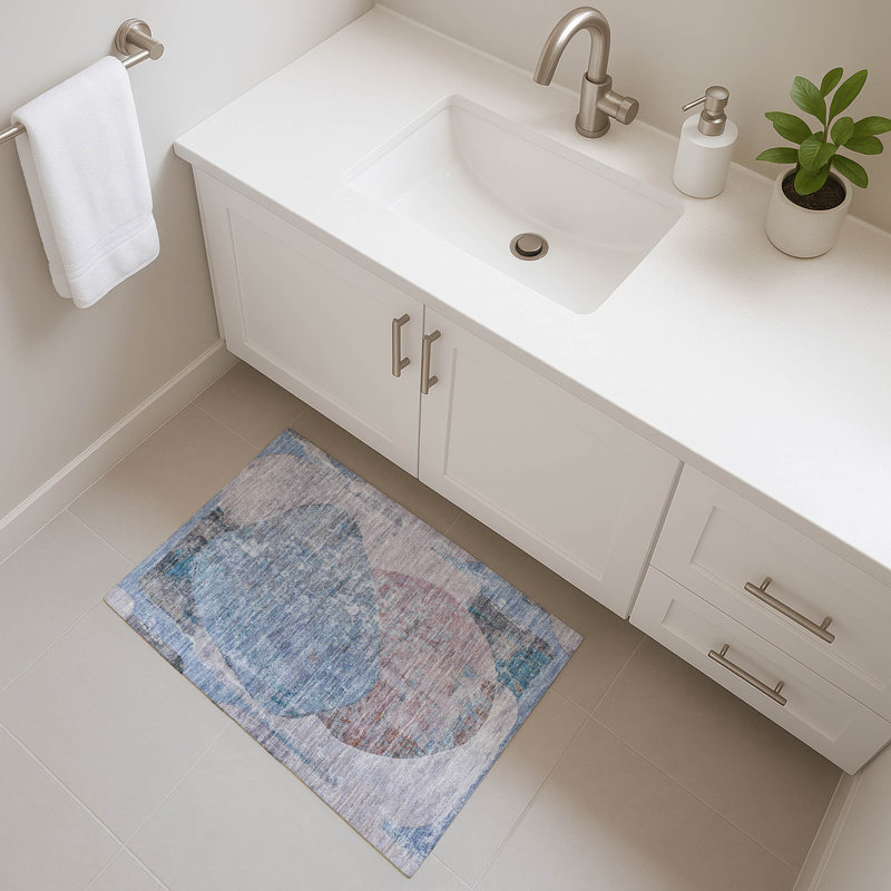 Premium Machine Washable Larock AMF1635 Modern Rug, Rectangle 1'8" x 2'6"