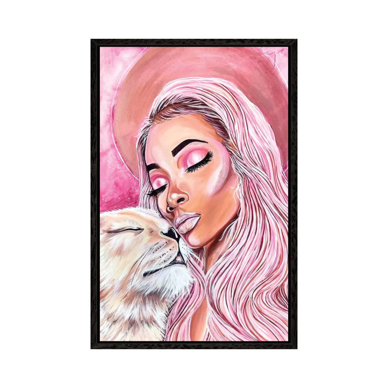 Wild Woman - Painting on Canvas, 101.6cm H x 66.04cm W x 3.81cm D, Black Framed