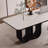 White,Black Rectangular Sintered Stone Solid Wood Writing desk