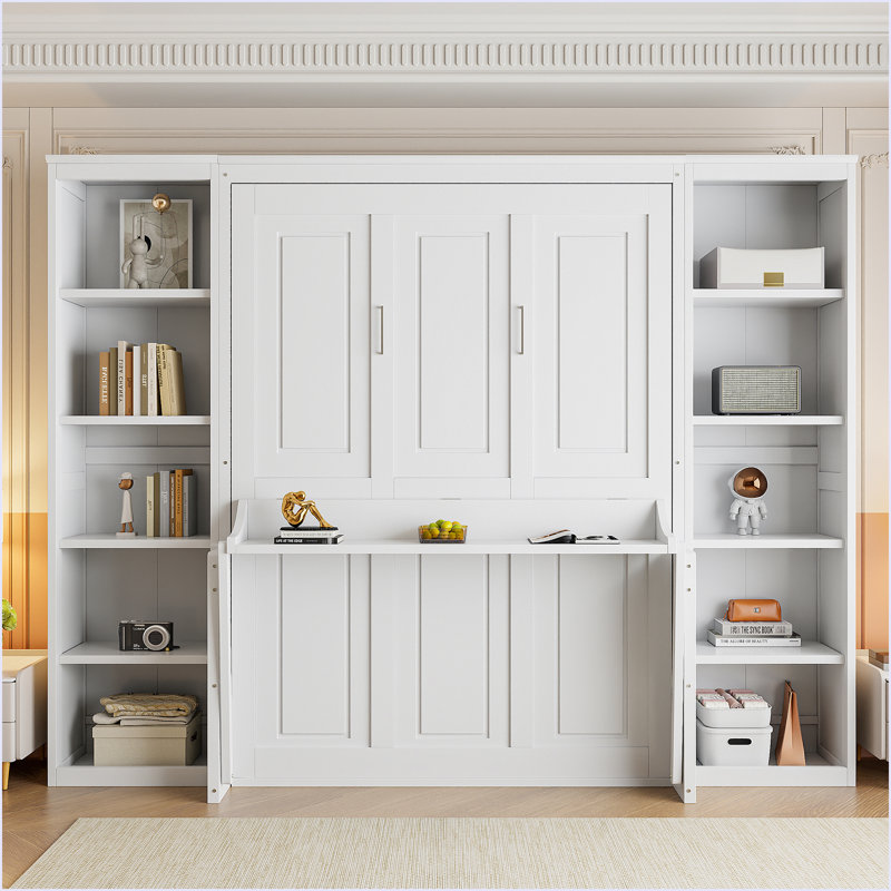 Murphy Bed With Desk And Bookshelf, Full