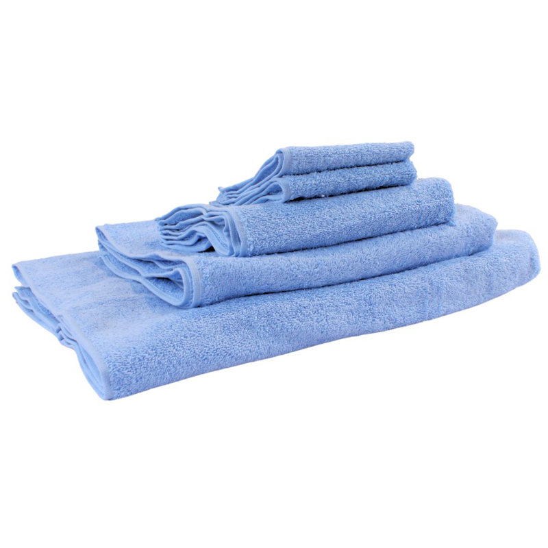 100% Cotton Bath Towels, Light Blue