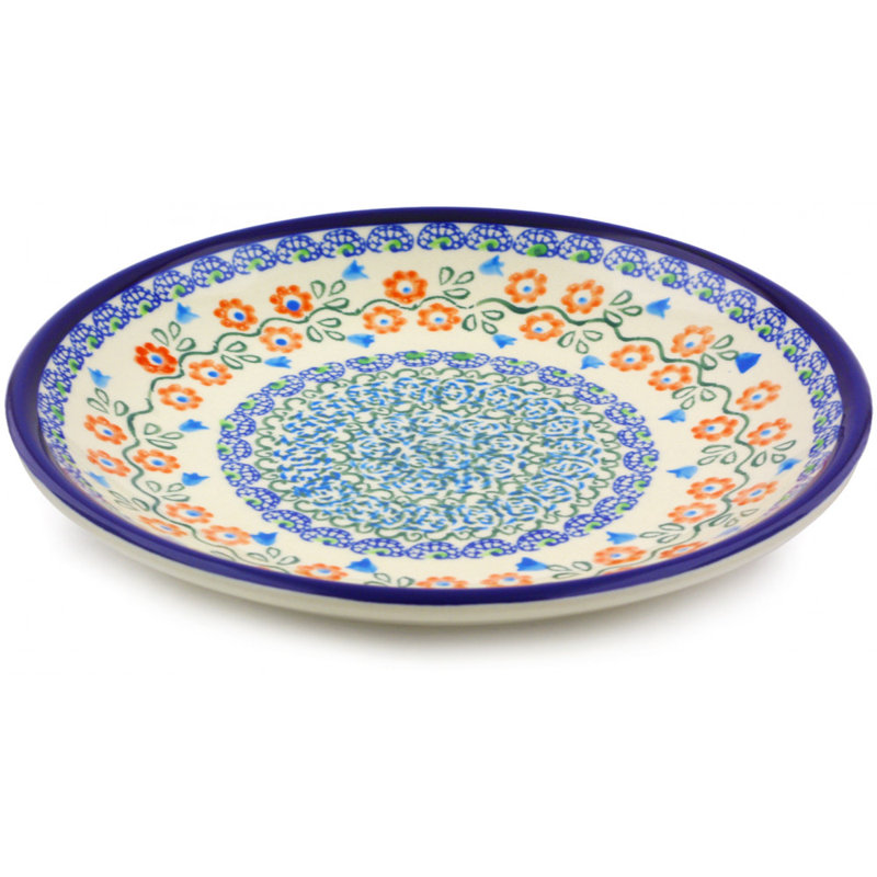 Tulip Vines Polish Pottery 8" Plate