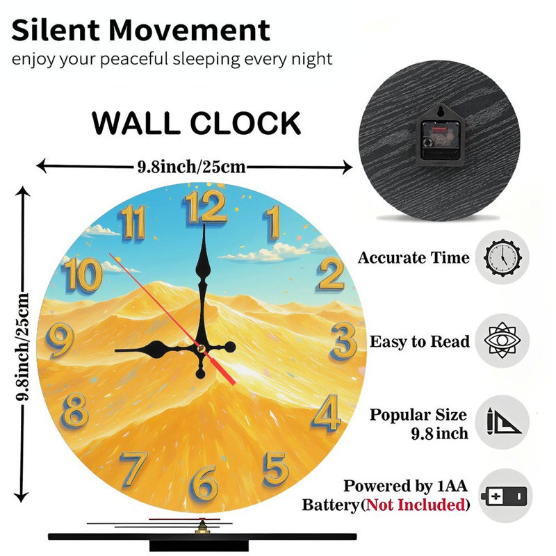 horloge de paysage désertique