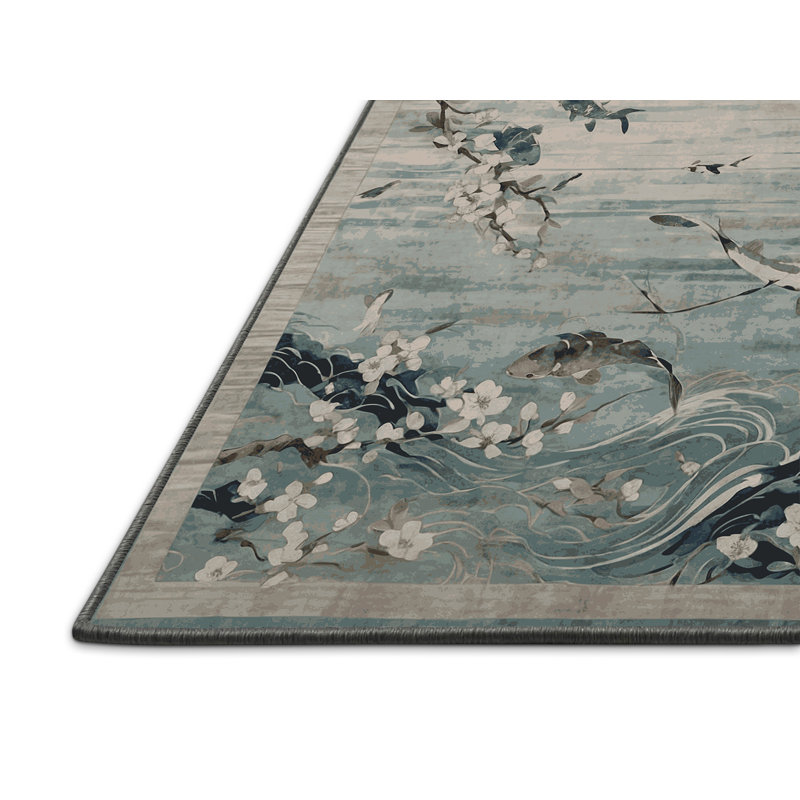 Tapis gris soyeux et moelleux, Rectangle 2 pi x 3 pi
