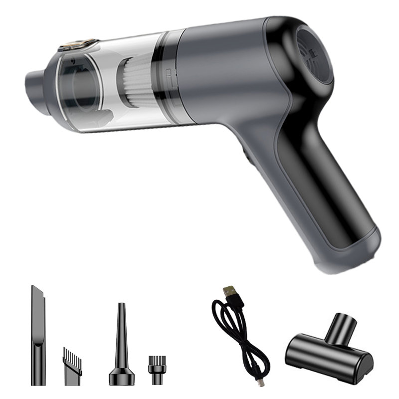 Aspirateur à main sans fil 5500Pa, Noir gris, H 9,46 po x l 6,7 po x P 2,36 po