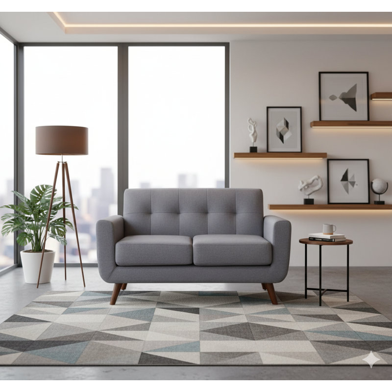Causeuse en tissu de style moderne, gray Polyester