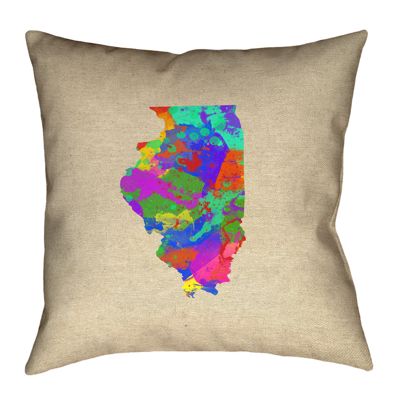 Coussin Kirkley, 18 po x 18 po, Croisé en coton avec imprimé recto verso / Houss