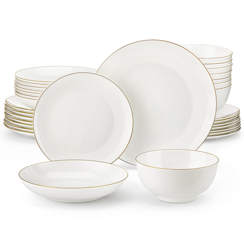 32 Piece Bone China Dinnerware Set, Service for 8