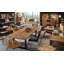 Edge Teak Solid Wood Top Metal Base Dining Table-34966265-34966266