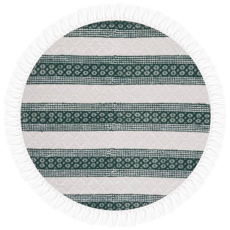Natura Hand Woven Wool Striped Rug, Round 6'