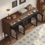 Buffet en bois manufacturé noir et noyer