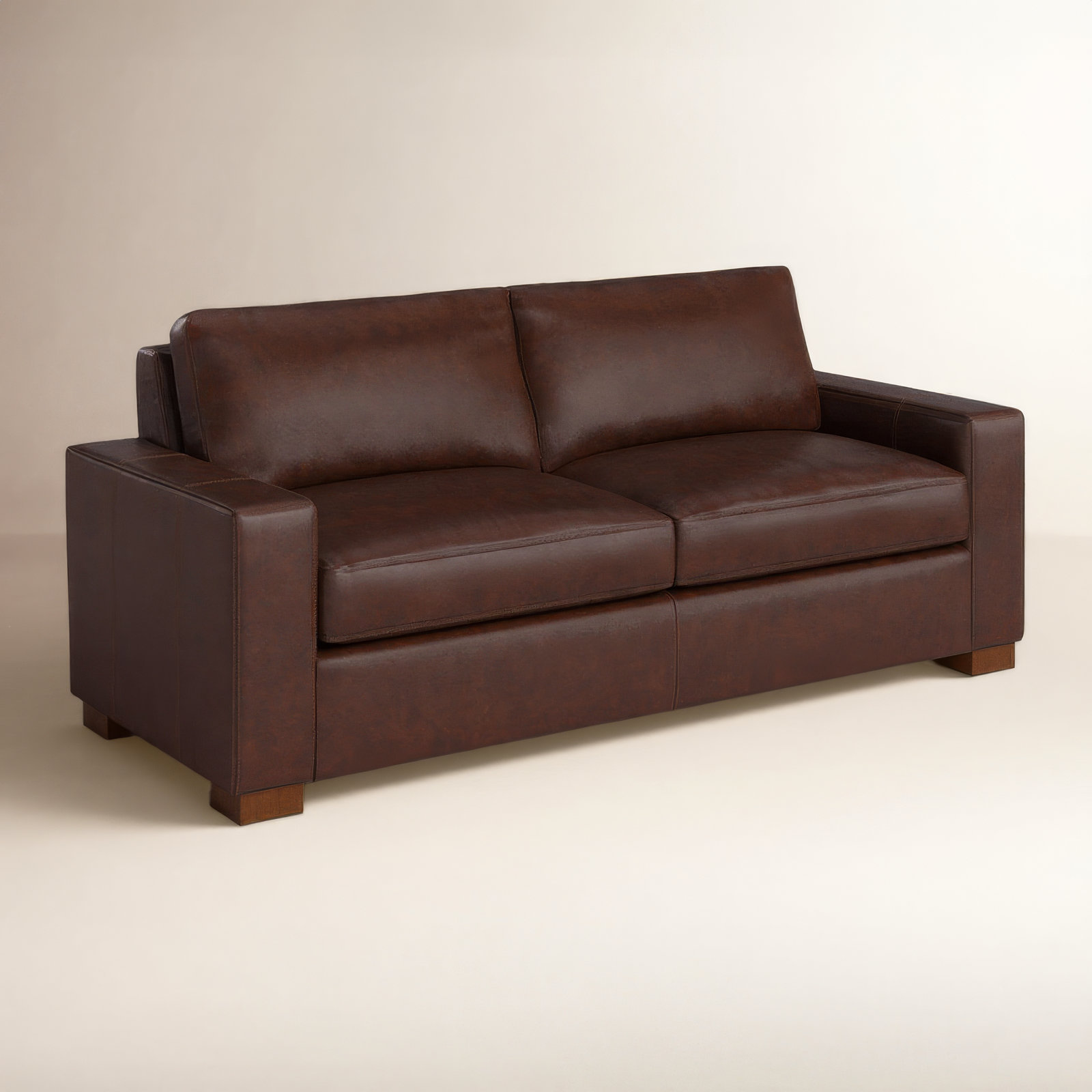 Jonie 91" Genuine Leather Sofa , Bistro Rustic Genuine Leather