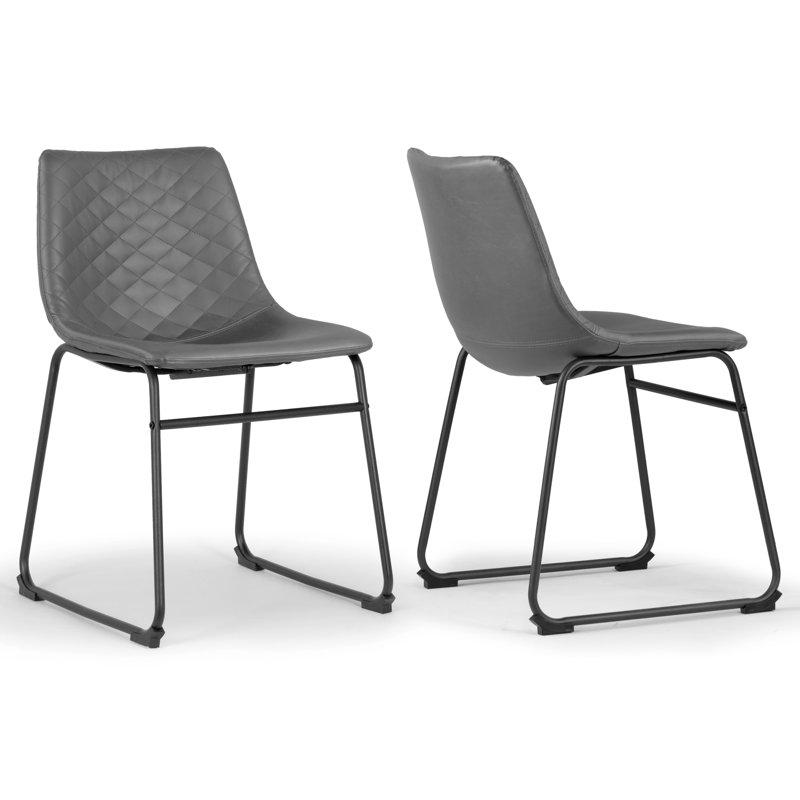 Chaise d'appoint rembourrée à dossier solide, Gris