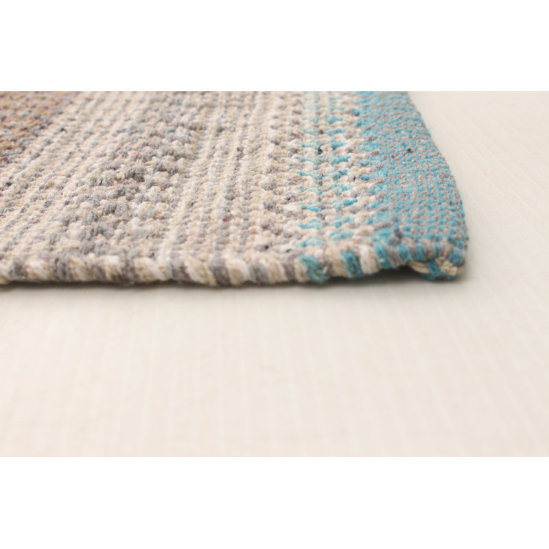 Wool Geometric Indoor Rug, Rectangle 4' x 5'10"