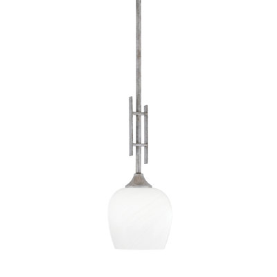 Mini-luminaire suspendu avec tige en verre vieilli Uptowne