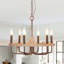 Lustre à 6 lumières en bois à roulettes Najac-463480878