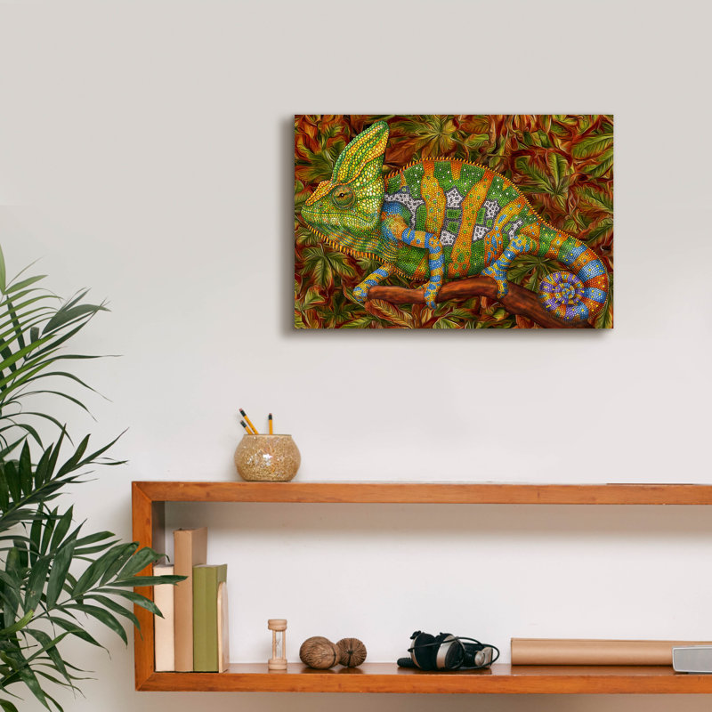  «Chameleon Veiled» par Tim Jeffs, art mural sur toile, 18 po x 12 po, H 12 po x l 18 po