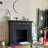 Black Manufactured Wood Freestanding Fireplace
