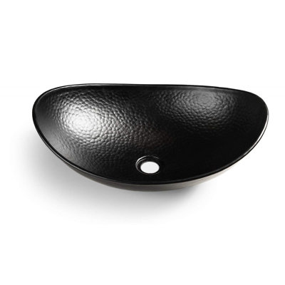 Lavabo vasque de salle de bain en aluminium martelé à la main en aluminium 19 po