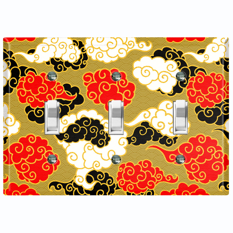Patterned 3 - Gang Toggle Light Switch Standard Wall Plate