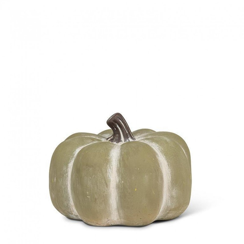 Citrouille basse mat moyenne, 5.5" H x 7.5" W x 7.5" D, Green