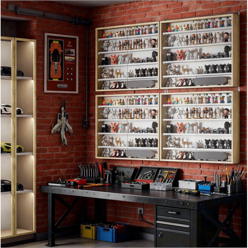 Vitrine murale 5 niveaux, Oak/White