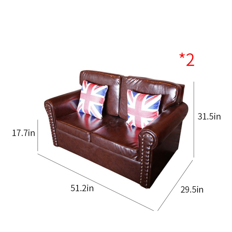 Banc rembourré en similicuir Western
