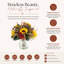 Sunflower, Hydrangea and Pomegranate Fall Arrangement in a Glass Vase