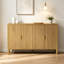 Buffet 57,5 po à rayures modernes avec porte arrière et crochets latéraux, tablettes réglables-554658844