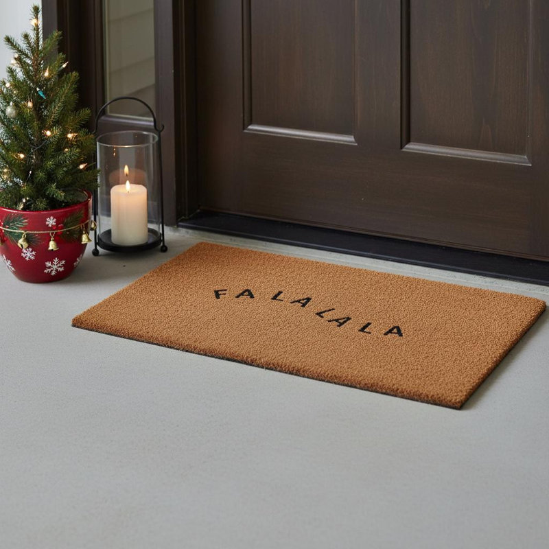 Paillasson 24 po x 36 po brun Christmas Fa La La